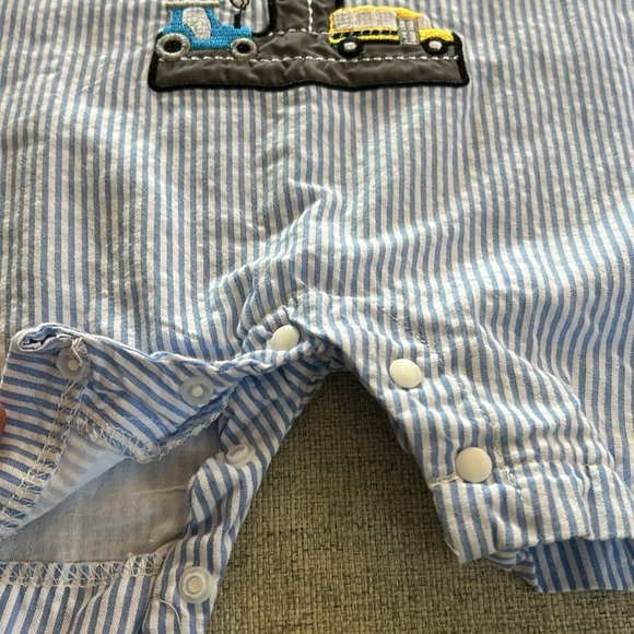 Seersucker Summer Toddler Romper - Picture 4 of 10